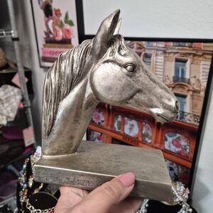 Silver Horse Head Sculpture